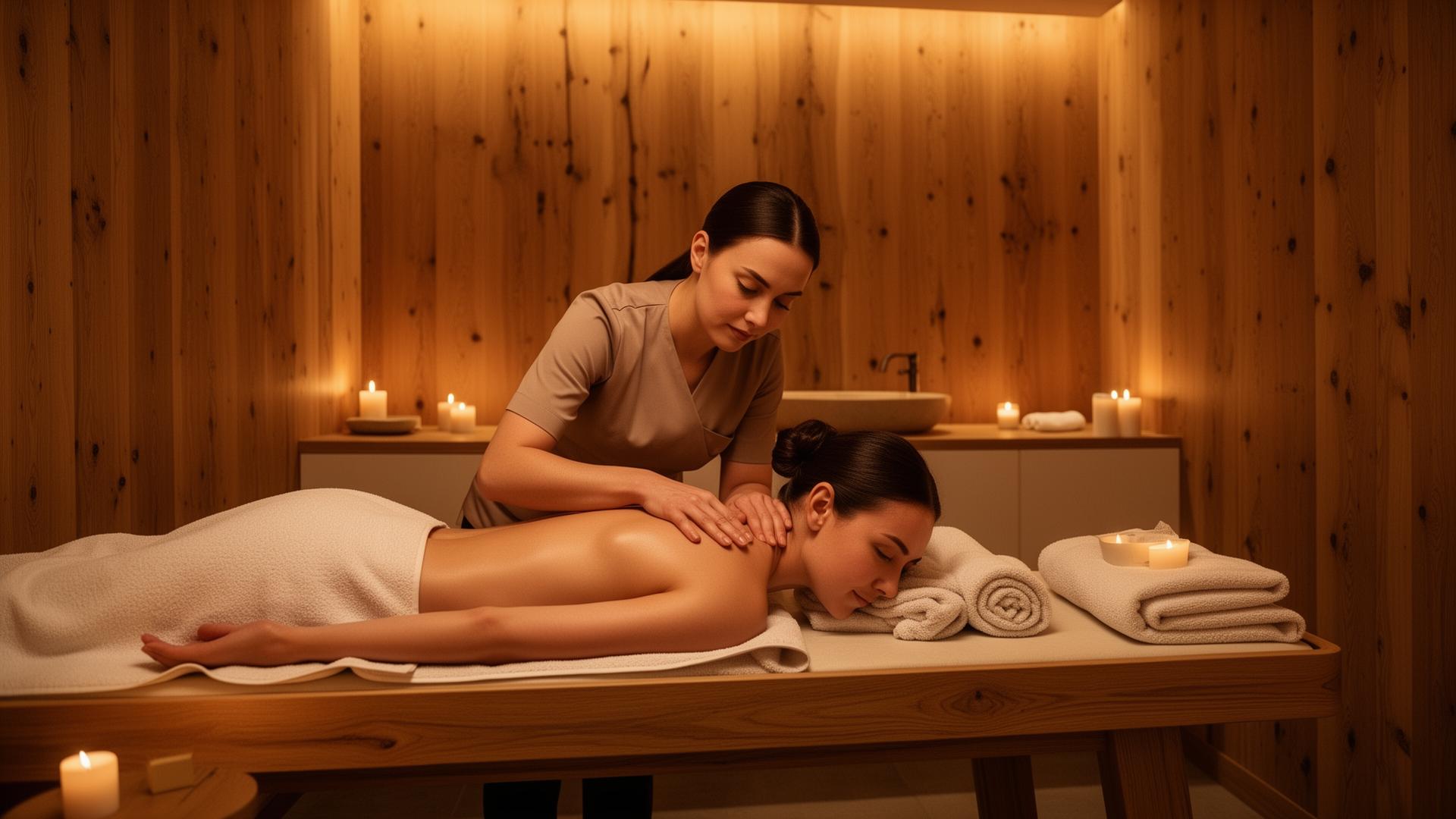 Massage im Hotel Bergsonne Allgäu – warme Holzatmosphäre